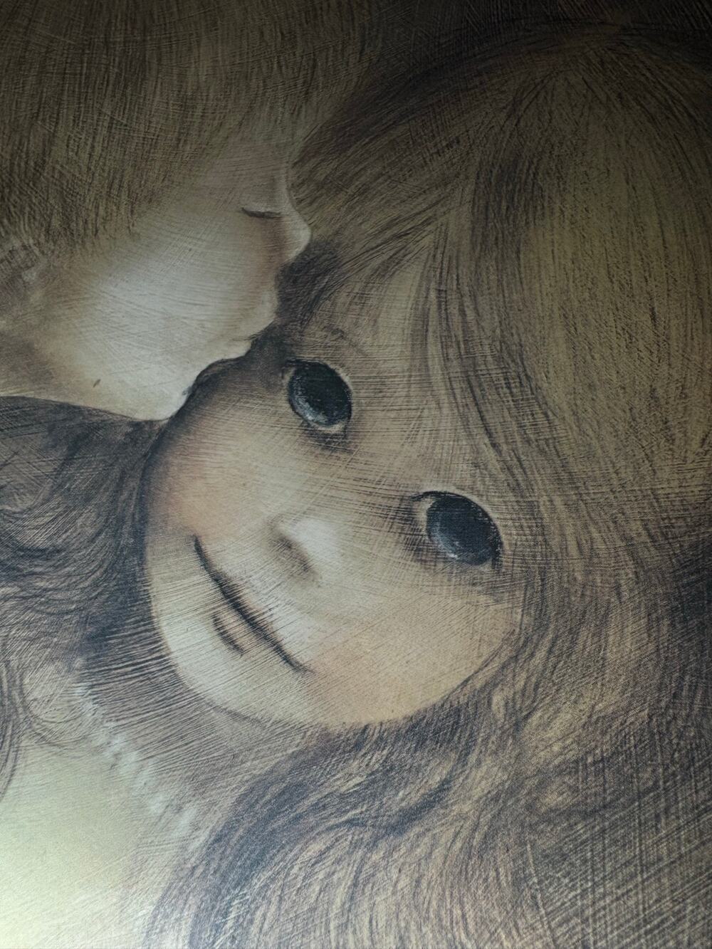Vintage Margaret Keene "A Little Kiss" Big Eyed Children Print